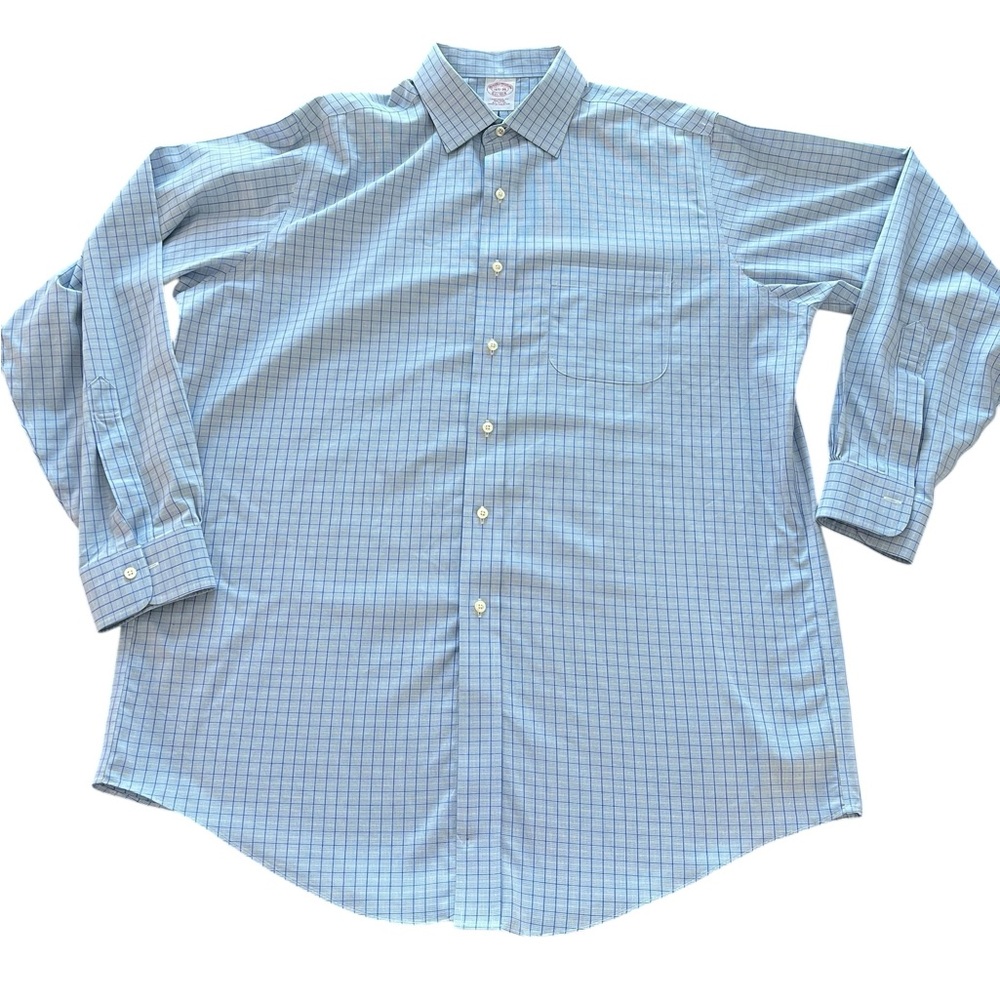 Brooks Brothers Light Blue Windowpane Dress Shirt